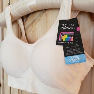 BALI Cool Comfort Wireless Bra Light Beige Size Large with Tags